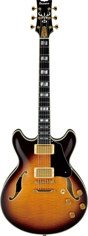 IBANEZ John Scofield Signature Prestige Hollowbody Gitarre Made in Japan Vintage Sunburst + Case MS100C