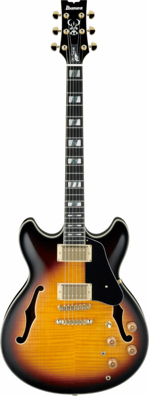 IBANEZ John Scofield Signature Hollowbody Gitarre Vintage Yellow Sunburst + Case MS100C