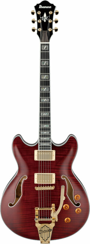 IBANEZ Eric Krasno Signature Hollowbody Gitarre Wine Red + Case MS100C