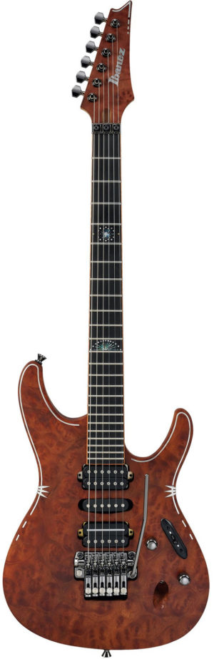 IBANEZ S-Serie E-Gitarre High Class Model Camphor Tree Burl incl. Gigbag