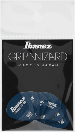 IBANEZ Grip Wizard Series Rubber Grip Flat Pick blau 6 Stück