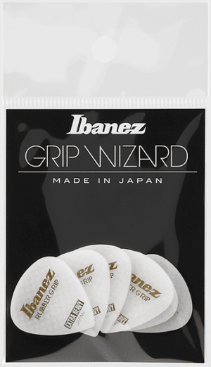 IBANEZ Grip Wizard Series Rubber Grip Flat Pick weiß 6 Stück