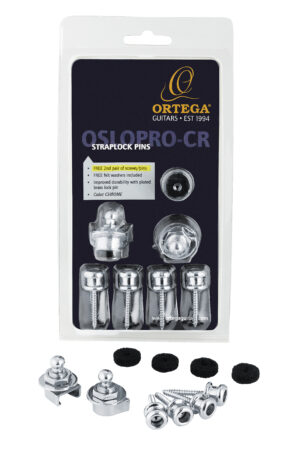 ORTEGA Strap Lock Pin Pro Version chrom inklusive ein Paar Schrauben und Pins