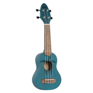 KEIKI Ukulele 4 String Sopranino Tortiose/Turtle Lasering/ KEIKI Headstock/A D F# B/ Ocean Blue