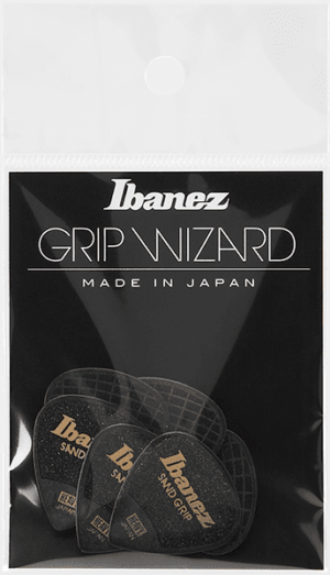 IBANEZ Grip Wizard Series Sand Grip Flat Pick schwarz 6 Stück