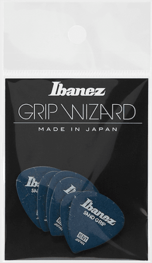 IBANEZ Grip Wizard Series Sand Grip Flat Pick Crack Modell blau 6 Stück