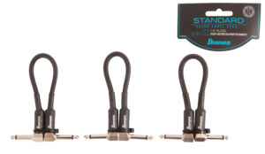 IBANEZ SI Serie (Standard) Instrumentenkabel - 2 abgewinkelte Stecker 3-teiliges Set Patch Kabel Klinke - Klinke, Schwarz - 0,15 m / 0,5 ft
