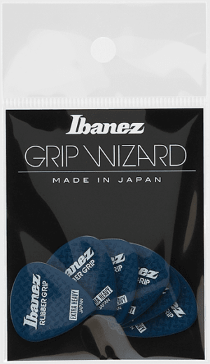 IBANEZ Grip Wizard Series Rubber Grip Flat Pick blau 6 Stück