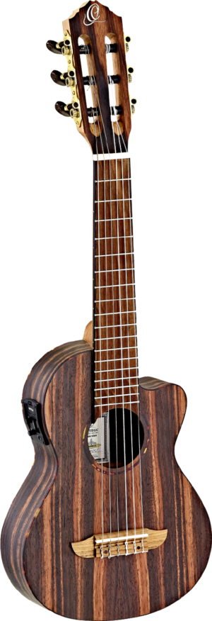 ORTEGA Timber Serie Guitarlele 6 String mit Cutaway + MagusUke Preamp Satin Open Pore