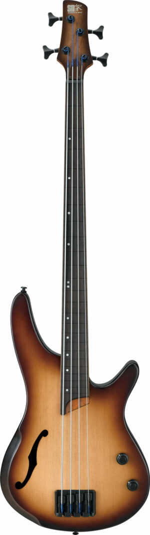 IBANEZ SR-Serie Hollow E-Bass Fretless 4 String Natural Browned Burst Flat