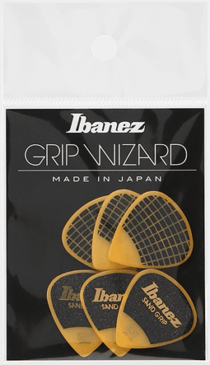 IBANEZ Grip Wizard Series Sand Grip Flat Pick gelb 6 Stück