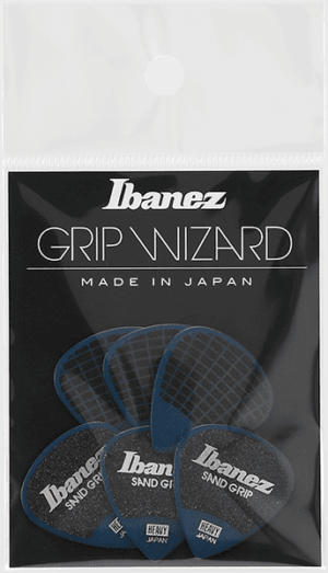 IBANEZ Grip Wizard Series Sand Grip Flat Pick blau 6 Stück