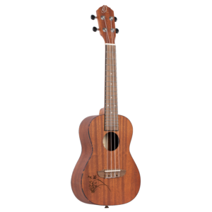 ORTEGA Bonfire Serie Konzert Ukulele Lefty mit Lasergravur