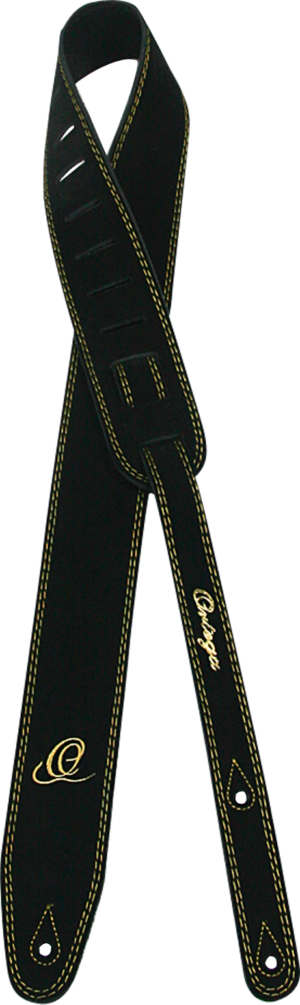 ORTEGA Wildleder Gitarrengurt schwarz Länge 1420 mm (55,9"), Breite 65 mm (2,56") mit Ortega Logo