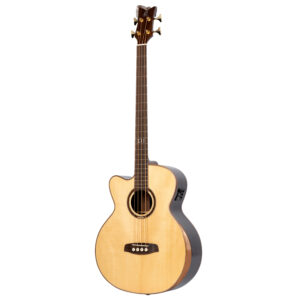 ORTEGA Private Room Series Akustikbass 4 String Medium Hals Preamp Lefty inkl. eingebautem Armrest, Tasche und Gurt