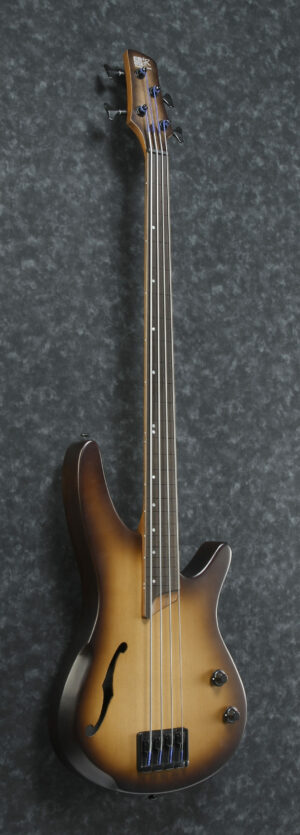 IBANEZ SR-Serie Hollow E-Bass Fretless 4 String Natural Browned Burst Flat