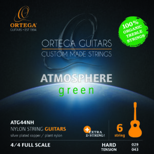 ORTEGA Atmosphere Green Series Gitarrensaiten Organic Nylon Treble Hard + Extra D Saite