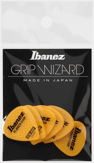 IBANEZ Grip Wizard Series Rubber Grip Flat Pick gelb 6 Stück