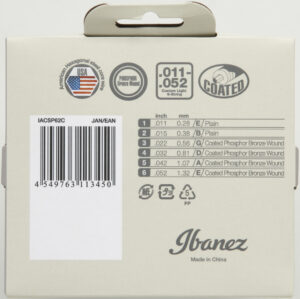 IBANEZ Saiten Set für 6 String .011/.015/.022w/.032w/.042w/.052w Phosphor/Bronze