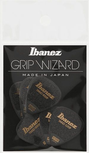 IBANEZ Grip Wizard Series Sand Grip Flat Pick schwarz 6 Stück