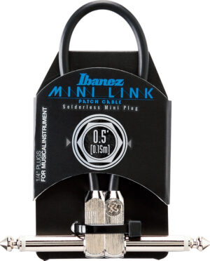 IBANEZ PA Serie (Standard) Instrumentenkabel - - 2 abgewinkelte Stecker Patch Kabel Klinke - Klinke, Schwarz - 0,15 m / 0,5 ft