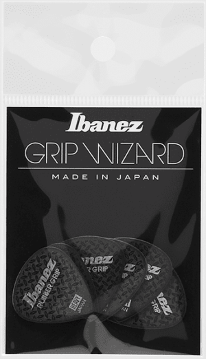 IBANEZ Grip Wizard Series Rubber Grip Flat Pick schwarz 6 Stück