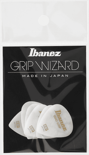 IBANEZ Grip Wizard Series Sand Grip Flat Pick Crack Modell weiß 6 Stück