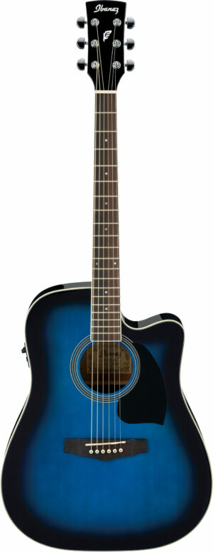 IBANEZ PF-Serie Akustikgitarre 6 String Performance Transparent Blue Sunburst