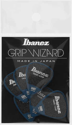 IBANEZ Grip Wizard Series Sand Grip Flat Pick blau 6 Stück