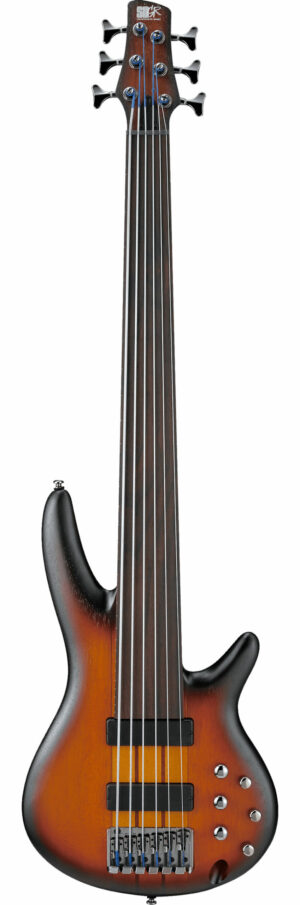 IBANEZ SR-Serie E-Bass Portamento 6 String Fretless Brown Burst Flat