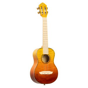 ORTEGA Prism Series Tenor Ukulele + DeLuxe Gigbag Geflammte Ahorn- Decke und Boden & Zargen/Ahorn Griffbrett & Brücke / Tequila Sunburst Fade