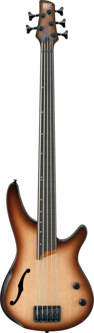 IBANEZ SR Hollow Body E-Bass 5 String Fretless Natural Browned Burst Flat