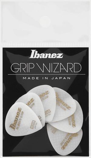 IBANEZ Grip Wizard Series Rubber Grip Flat Pick weiß 6 Stück