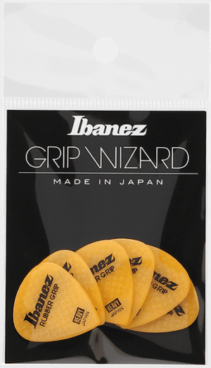 IBANEZ Grip Wizard Series Rubber Grip Flat Pick gelb 6 Stück