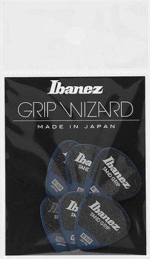 IBANEZ Grip Wizard Series Sand Grip Flat Pick blau 6 Stück