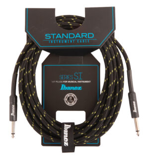 IBANEZ SI Serie (Standard) Instrumentenkabel - 2 gerade Stecker Gewebt Klinke - Klinke, Black x Green - 6,10 m / 20 ft