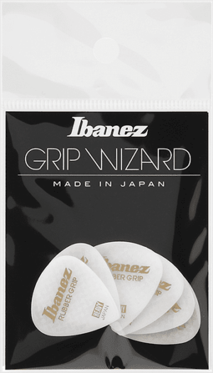 IBANEZ Grip Wizard Series Rubber Grip Flat Pick weiß 6 Stück