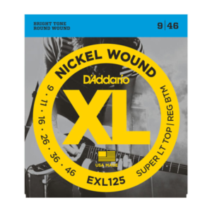 EXL125 D'Addario EXL125 Saiten für E-Gitarre, mit Nickel umsponnen, Super Light Top/Regular Bottom, 9-46