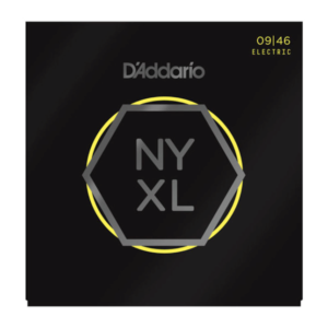 NYXL0946 D'Addario NYXL0946 mit vernickeltem Draht umsponnene Saiten für E-Gitarren, superleicht hohe Saiten/normal tiefe Saiten, 9-46