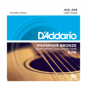 EJ16 D'Addario EJ16 Saiten für Akustikgitarre, Phosphorbronze, Light, 12-53