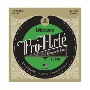 EJ25B D'Addario EJ25B Pro-Arte Saiten für Flamenco-Gitarre, schwarzes Nylonverbundmaterial