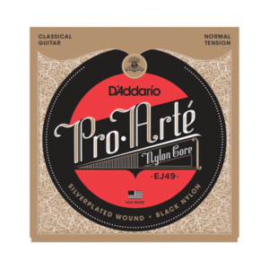 EJ49 D'Addario EJ49 Pro-Arte Saiten für Klassikgitarre, schwarzes Nylon, normale Spannung