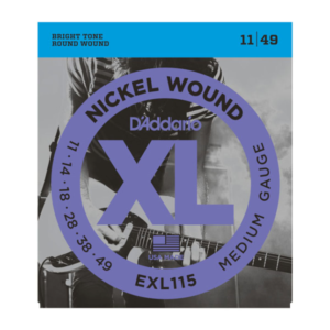 EXL115 D'Addario EXL115 Saiten für E-Gitarre, mit Nickel umsponnen, Medium/Blues-Jazz Rock, 11-49