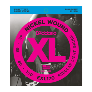 EXL170 D'Addario EXL170 Saiten für Bassgitarre, mit Nickel umsponnen, Light, 45-100, Long Scale