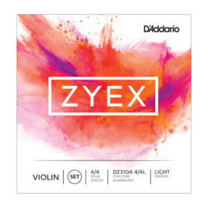 DZ310A 4/4L D'Addario Zyex Violinen-Saitensatz mit Aluminium (D), 4/4, leichte Spannung