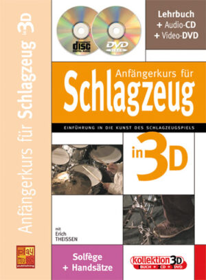 Theissen, Erich Anfängerkurs für Schlagzeug in 3D (+CD +DVD) für Schlagzeug (dt)