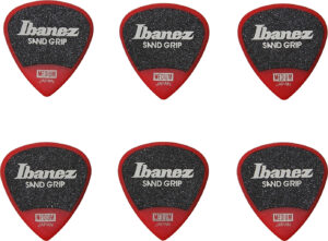 IBANEZ Grip Wizard Series Sand Grip Flat Pick rot 6 Stück